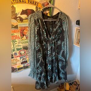 cecilia birtwell dress from express. v neckline with long sleeves